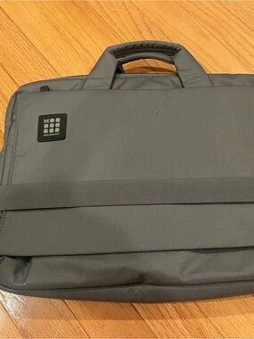 Moleskine Gray Laptop Briefcase with Top Handle and Strap